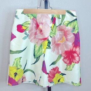 Ted Baker sz 1 Skirt “Flowers At High Tea” Cream floral resort Summer beach